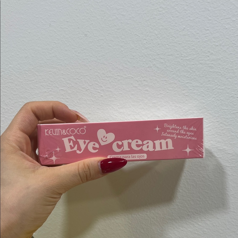 Eye Care Cream in Light Pink Packaging - Red Accent